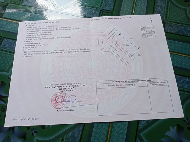 Bán Đất 293.5m2 có sẵn 293.5 m2 thổ cư giá 3.1 tỷ tại Thị trấn Buôn Trấp Huyện Krông A Na Đắk Lắk