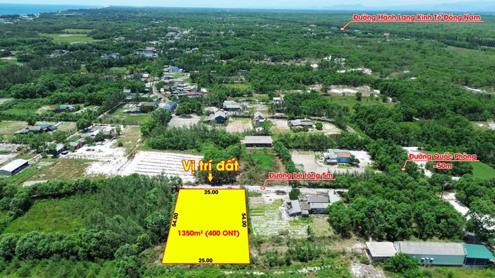 Bán Đất 1350m2 có sẵn 450 m2 thổ cư giá 1.25 tỷ tại Xã Nam Cửa Việt Xã Triệu Vân Huyện Triệu Phong Quảng Trị