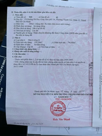 Bán Nhà Mặt Tiền 170 HÀ HUY GIÁP , P.Thạnh Lộc, Quận 12