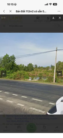 Bán Đất 112m2 có sẵn 50 m2 thổ cư giá 2.36 tỷ tại Đường Quốc Lộ 1A Xã Vạn Hưng Huyện Vạn Ninh Khánh Hòa