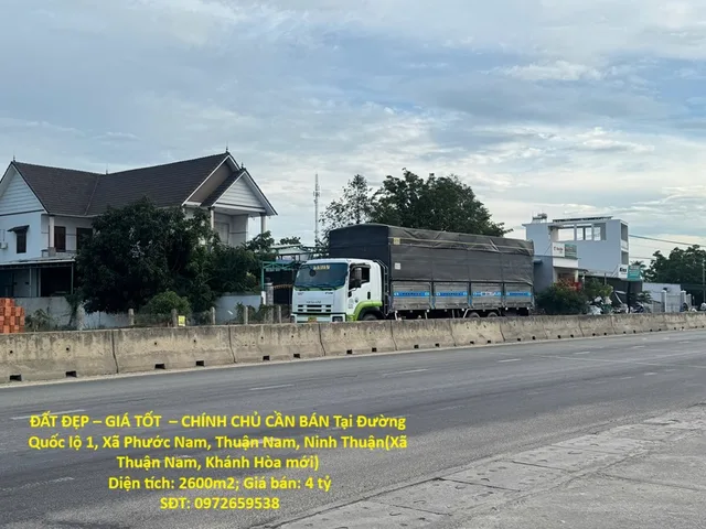 ĐẤT ĐẸP – GIÁ TỐT  – CHÍNH CHỦ CẦN BÁN Tại Đường Quốc lộ 1, Xã Phước Nam, Thuận Nam, Ninh Thuận