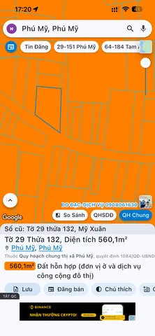 Bán Đất 560m2 giá 3.9 tỷ tại Phường Mỹ Xuân Thành phố Phú Mỹ Bà Rịa - Vũng Tàu