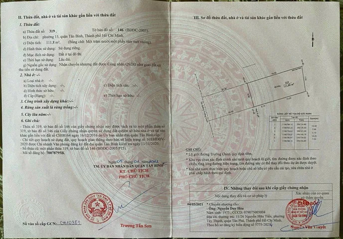 Bán Nhà Mặt Tiền 874 Trường Chinh, Phường 15, Quận Tân Bình