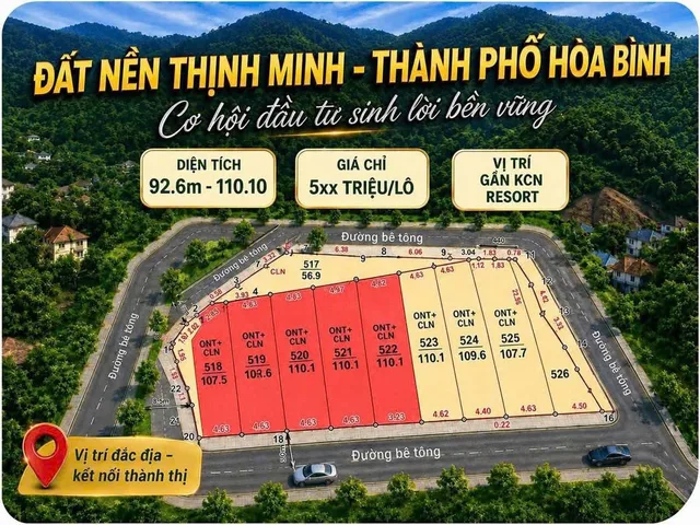 Chỉ 585 triệu/ 110m Xã Hợp Thành Thành phố Hòa Bình Hòa Bình