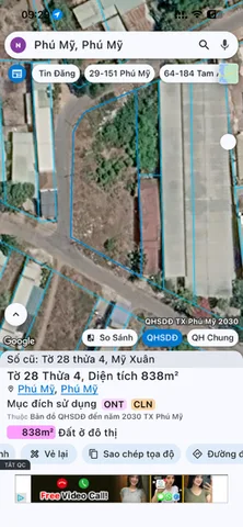 Bán Đất 838m2 giá 6 tỷ tại Phường Mỹ Xuân Thành phố Phú Mỹ Bà Rịa - Vũng Tàu