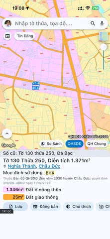 Bán Đất 150m2 có sẵn 80 m2 thổ cư giá 600 triệu tại Xã Nghĩa Thành Huyện Châu Đức Bà Rịa - Vũng Tàu