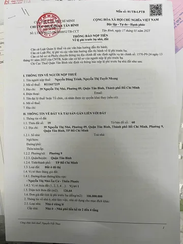 Bán Nhà Mặt Tiền 39 Nguyễn Thị Nhỏ, Phường 9, Quận Tân Bình