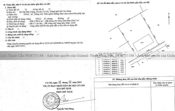 Bán Đất 1054m2 có sẵn 200 m2 thổ cư giá 7 tỷ tại Đường Tỉnh Lộ 2 Xã Tân Phú Trung Huyện Củ Chi TP. Hồ Chí Minh