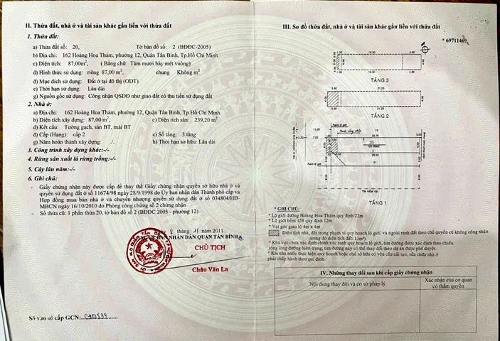 Bán Nhà Mặt Tiền 162 Hoàng Hoa Thám, Phường 12, Quận Tân Bình