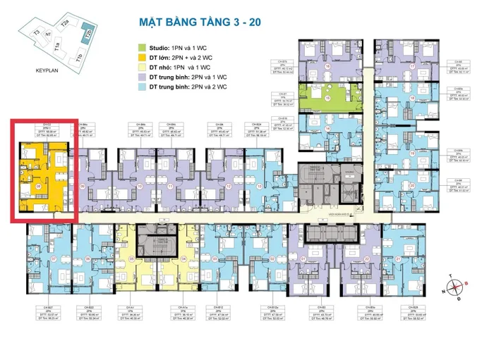 Căn hộ 2PN+ 2WC 63m² giá 1,9 tỷ – View trọn 2 hồ bơi, tầng đẹp Destino Centro