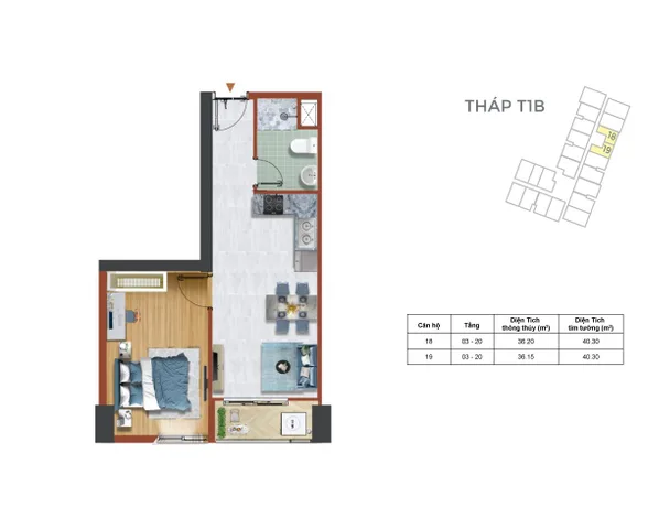 CẦN BÁN CĂN HỘ 1PN 1WC 40M²  GIÁ 1,2XX TỶ DI CHUYỂN 15P ĐẾN AEON BÌNH TÂN