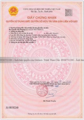 Bán Đất 455m2 có sẵn 300 m2 thổ cư giá 6.2 tỷ tại Đường Hà Duy Phiên Xã Bình Mỹ Huyện Củ Chi TP. Hồ Chí Minh
