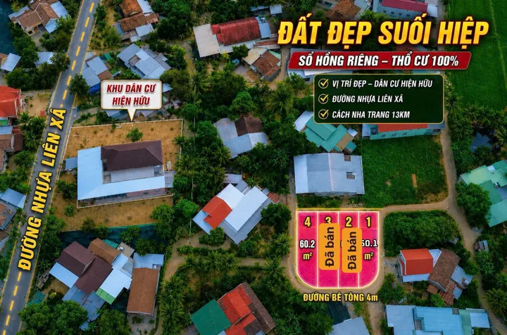 CHỦ CẦN BÁN LÔ GÓC XÃ DIÊN BÌNH - Giá chỉ : 518tr, Gần khu đô thị SUỐI HIỆP