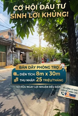 💥Hàng có dòng tiền, Bán dãy Nhà trọ 240m2 có sẵn 220 m2 thổ cư giá 11.5 tỷ tại Xã Bà Điểm Huyện Hóc Môn TP. Hồ Chí Minh