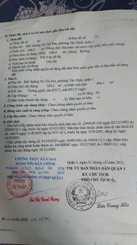 Bán Nhà Mặt Tiền 86F Võ Thị Sáu, Tân Định, Quận 1