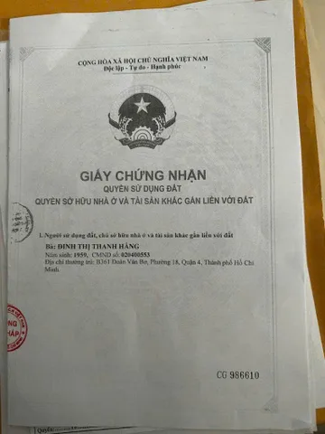 Bán Nhà Mặt Tiền 811 Đoàn Văn Bơ, P.18, Quận 4