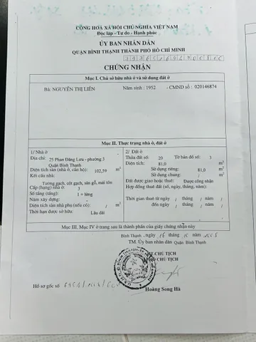Bán Nhà Mặt Tiền 25 Phan Đăng Lưu, Phường 3, Bình Thạnh