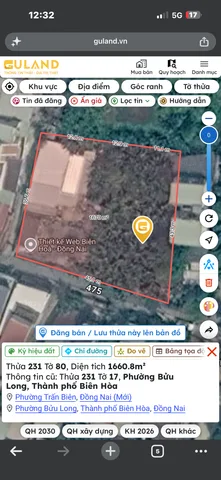 Bán Nhà riêng 1670m2 có sẵn 1000 m2 thổ cư giá 58 tỷ tại Đường Huỳnh Văn Nghệ Phường Bửu Long Thành phố Biên Hòa Đồng Nai