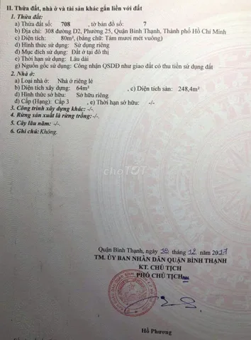 Bán Nhà Mặt Tiền 308 Nguyễn Gia Trí, Phường 25, Bình Thạnh
