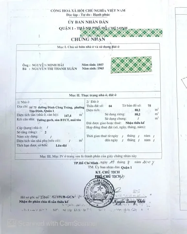 Bán Nhà Mặt Tiền 75 Đinh Công Tráng,Tân Định, Q1
