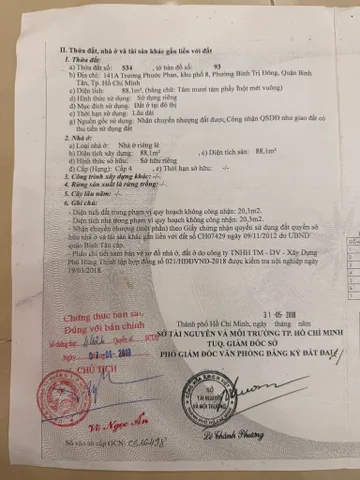 Bán Nhà Mặt Tiền 141A Trương Phước Phan, Bình Trị Đông
