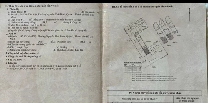 Bán Nhà Mặt Tiền 142 Võ Văn Kiệt, Nguyễn Thái Bình, Quận 1
