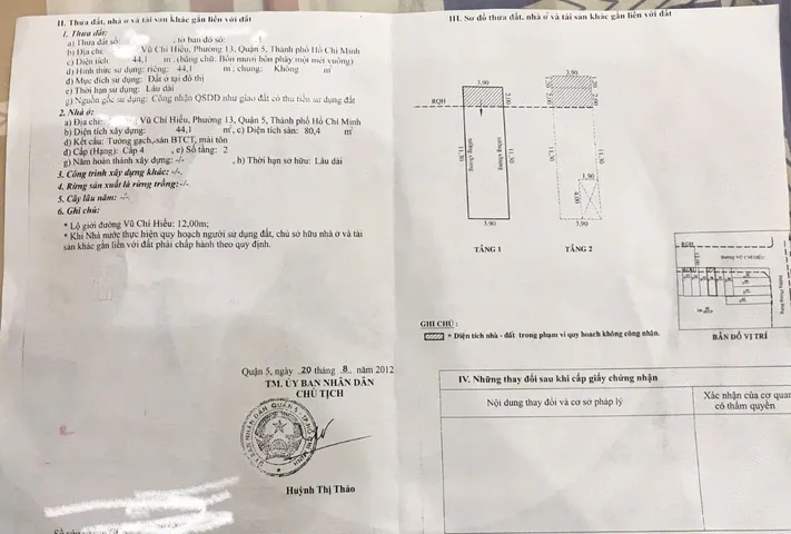 Bán Nhà Mặt Tiền 5 Vũ Chí Hiếu, P.13, Q.5