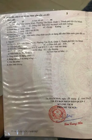 Bán Nhà Mặt Tiền 81A Trần Quang Khải, Phường Tân Định