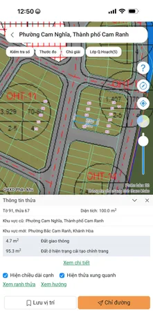 Bán Đất 100m2 có sẵn 100 m2 thổ cư giá 3 tỷ tại Phường Cam Nghĩa Thành phố Cam Ranh Khánh Hòa