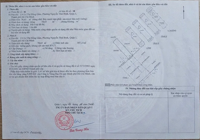 Bán Nhà Mặt Tiền 114 Lê Thị Hồng Gấm, Nguyễn Thái Bình, Quận 1
