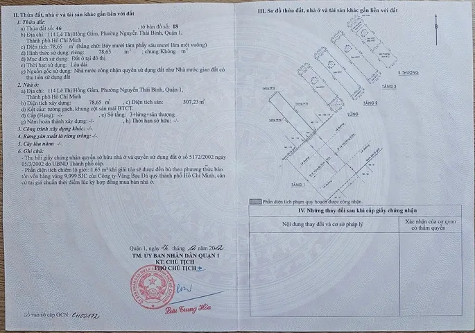Bán Nhà Mặt Tiền 114 Lê Thị Hồng Gấm, Nguyễn Thái Bình, Quận 1