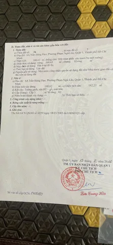 Bán Nhà Mặt Tiền 6A Trần Hưng Đạo, Phường Bến Thành