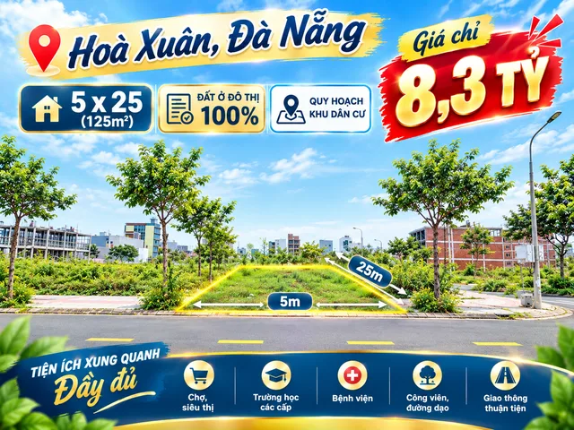 Bán lô đất toạ lạc tại phường Hoà Xuân, thành phố Đà Nẵng