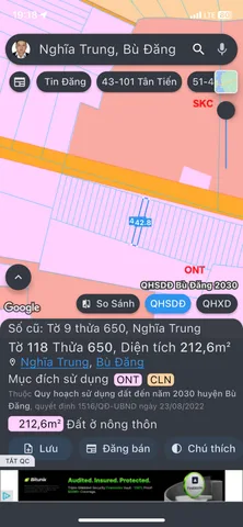 Bán Đất  có sẵn 100 m2 thổ cư giá 550 triệu tại Xã Nghĩa Trung Huyện Bù Đăng Bình Phước