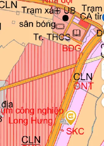 Bán Đất 543m2 có sẵn 100 m2 thổ cư giá 2.4 tỷ tại Xã Long Hưng Huyện Phú Riềng Bình Phước