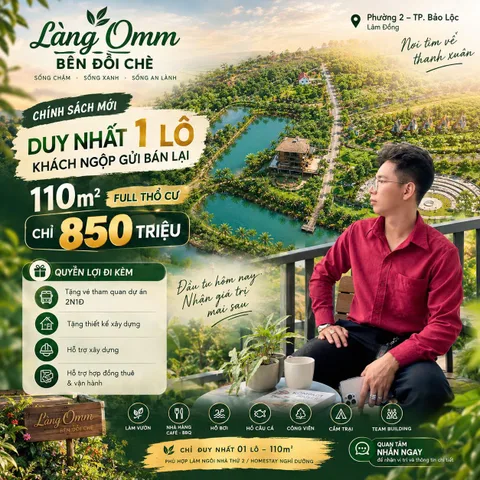 Bán Đất 110m2 có sẵn 110 m2 thổ cư tại  - Phường 2 Bảo Lộc Lâm Đồng