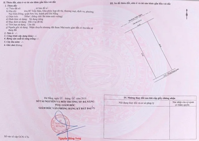 ĐẤT BIỆT THỰ ĐẸP MT TRẦN SÂM - GIÁ ĐẦU TƯ