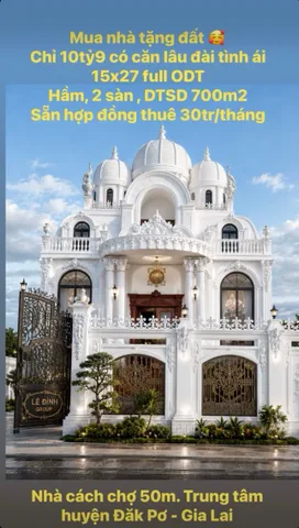 Bán Nhà riêng 405m2 có sẵn 405 m2 thổ cư giá 10.9 tỷ tại đường Chu Văn An Thị trấn Đak Pơ Huyện Đăk Pơ Gia Lai