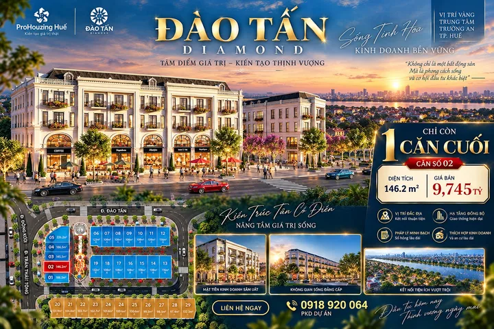 💎 ĐÀO TẤN DIAMOND – SH0PHOUSE 2 MẶT TIỀN, GIÁ 9,745 TỶ