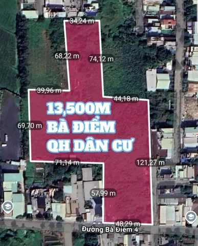 🟥Bán Đất lớn giá rẻ cực hiếm 13500m2 giá 130 tỷ mặt tiền Đường BÀ ĐIỂM 4 (PHẠM THỊ KHẾ) Xã Bà Điểm Huyện Hóc Môn