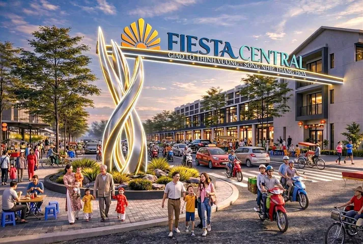FIESTA CENTRAL - NHÀ PHỐ 2 MẶT TIỀN ĐẠI LỘ LÊ LỢI TP MỚI BÌNH DƯƠNG