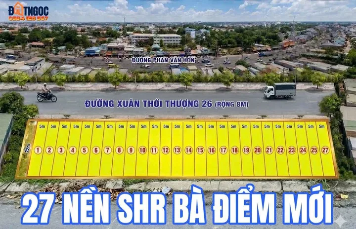 💥Gần hết, Bán Đất 120m2 có sẵn 100 m2 thổ cư giá 3.85 tỷ tại Đường Phan Văn Hớn Xã Xuân Thới Thượng Huyện Hóc Môn TP. Hồ Chí Minh