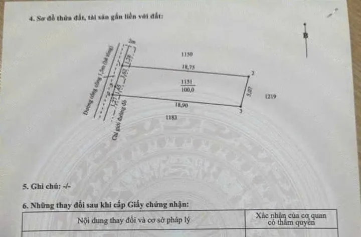 Bán nền thổ cư hẻm oto beton xã Phước Lợi , Bến Lức dt 100m2 giá 850 triệu