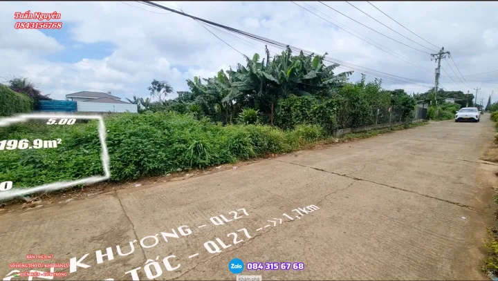 Bán Đất 196.9m2 có sẵn 101.3 m2 thổ cư tại Xã Liên Hiệp  Đức Trọng
