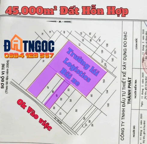 🟥Bán Đất 45000m2 giá 49.5 tỷ tại Đường Tam Tân Xã Tân An Hội Huyện Củ Chi TP. Hồ Chí Minh