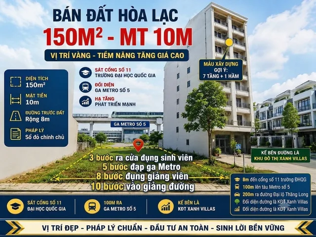 Bán Đất 150m2 có sẵn 150 m2 thổ cư giá 9 tỷ tại - Chọn - Xã Hòa Lạc Hà Nội