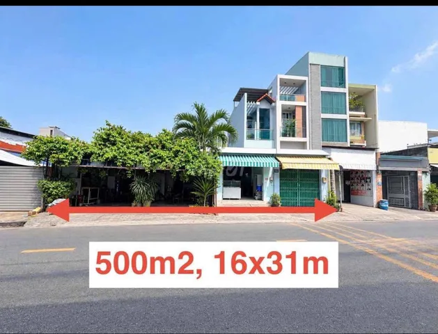 Bán đất Mặt Tiền Gò Xoài, 500m2, 16x31m, đường 16m, full thổ, xây cao