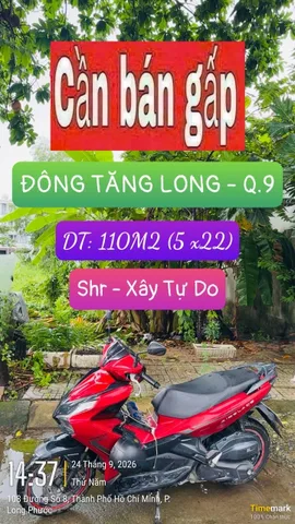 Bán Đất 110m2 có sẵn 110 m2 thổ cư giá 4.6 tỷ tại Đường Số 8 Phường Trường Thạnh Quận 9 TP. Hồ Chí Minh
