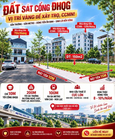 Bán đất 150m² gần Đại học Quốc gia – vị trí đẹp khu Miễu