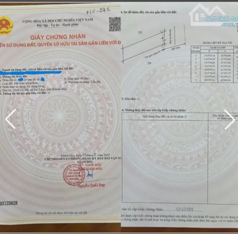 Bán Đất 99m2 có sẵn 99 m2 thổ cư giá 1.54 tỷ tại Xã Đại Lãnh Huyện Vạn Ninh Khánh Hòa